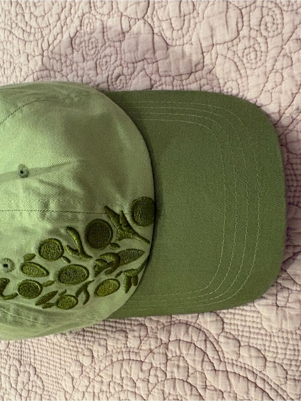 Free People Out of Bounds Olive Green Embroidered Cap